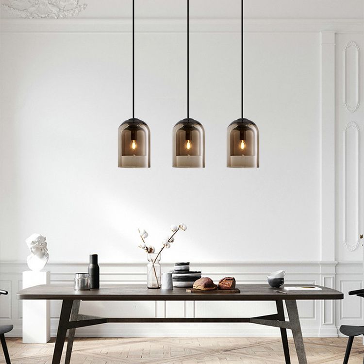 5,9 Zoll breite Glocken Mini-Glas hängend Licht moderner minimalistischer Esszimmer Ein-Bulb-Beleuchtungsstoffe