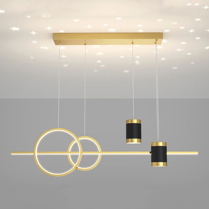 4-Lights Modern Island Pendants Metal Pendant Lights for Dining Room