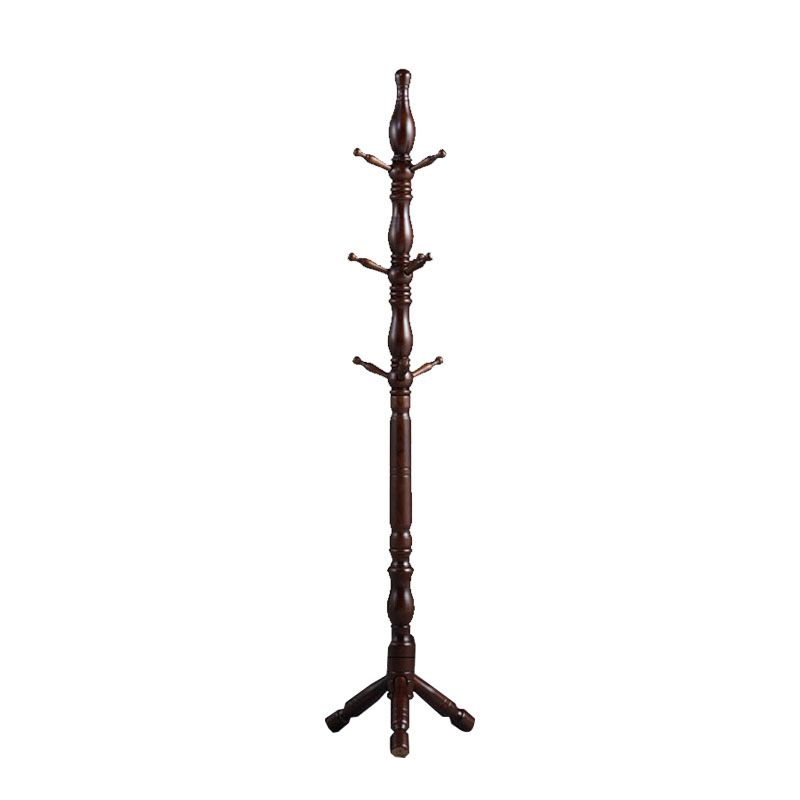 Mid-Century Modern Hall Stand Oak Wood Hooks Included Free Standing Entryway Kit