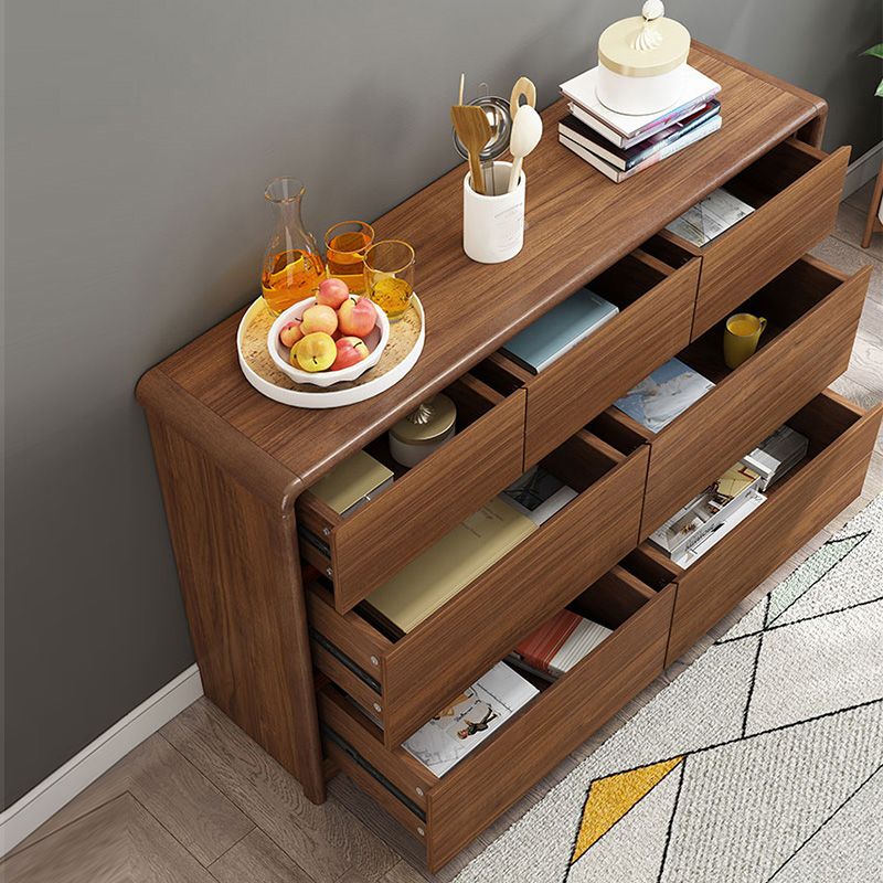 Wooden Brown Storage Chest Modern Style Storage Chest Dresser with Drawers