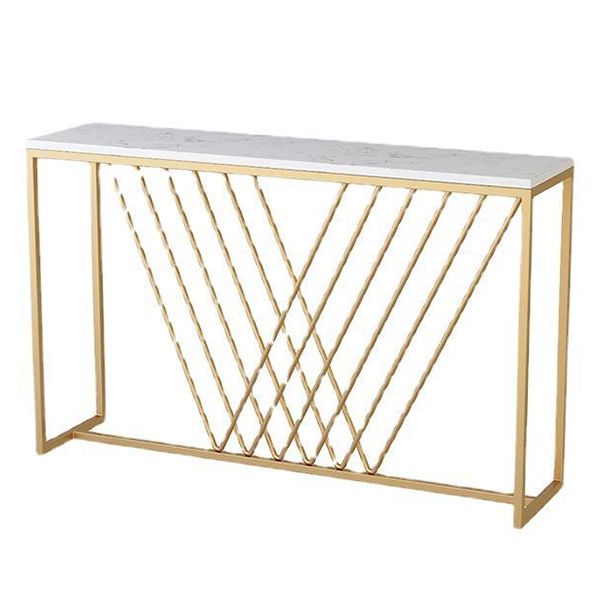 Rectangle Console Accent Table Antique Finish Sofa Console Table in Stone