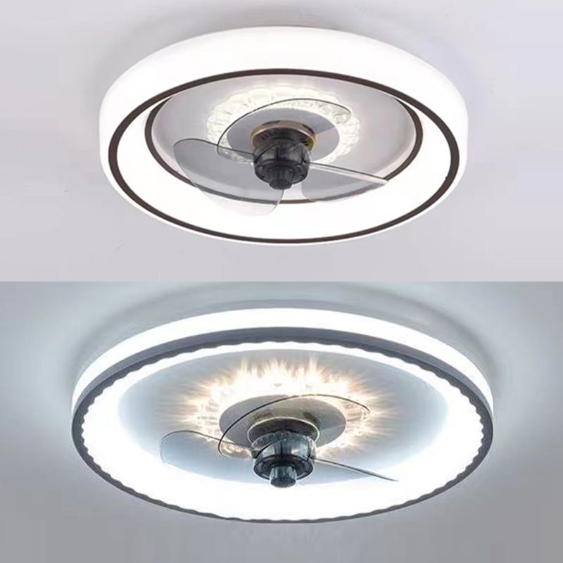 Geometrische Esszimmer Deckenventilator Beleuchtung Acryl minimalistische LED Semi Flush Mount