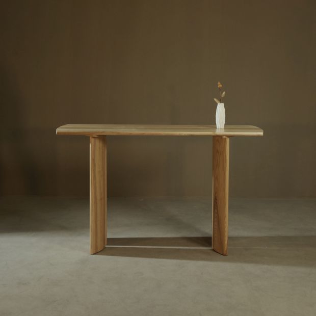 Glam Solid Wood Counter Wine Table Double Pedestal Living Room Bar Table