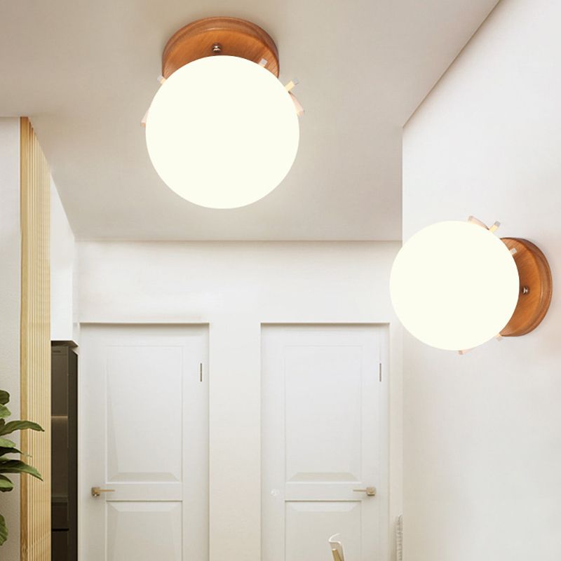 Modern Simple Glass Wall Mount Light Fixture Ball Shape Sconce Lights