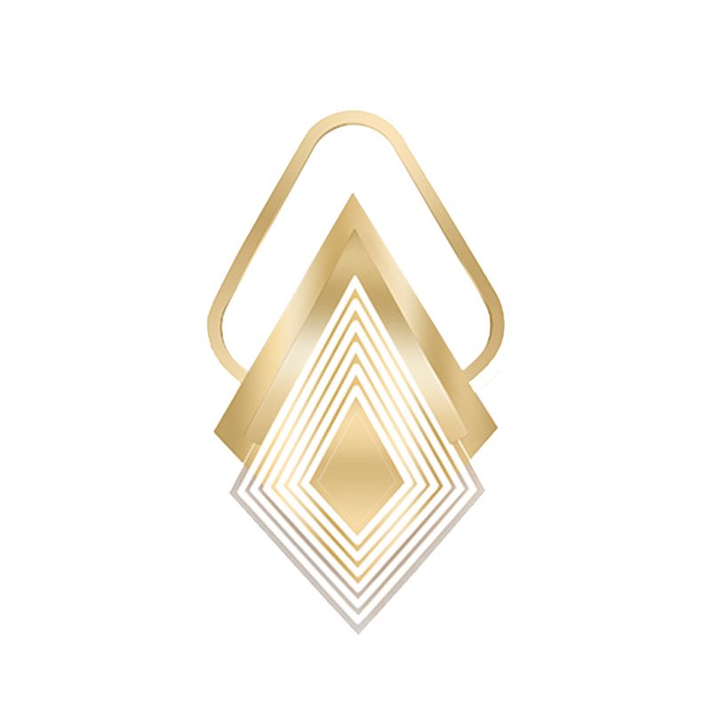 Contemporary LED Wall Mount in Black / Gold Metal Geometric Wall Fixture