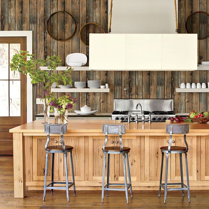 Retro Wooden Stripe Wallpaper Vinyl 29.1 sq ft.  Self-Adhesive Wall Covering