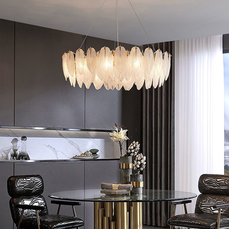 Circle Chandelier Light Fixture Designer Modern Simplicity Glass Pendant Lighting for Restaurant