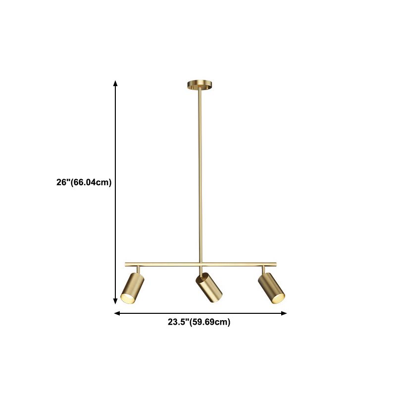 Contemporary Golden Ceiling Light LED Metal Kitchen Island Lighting for Dining Room