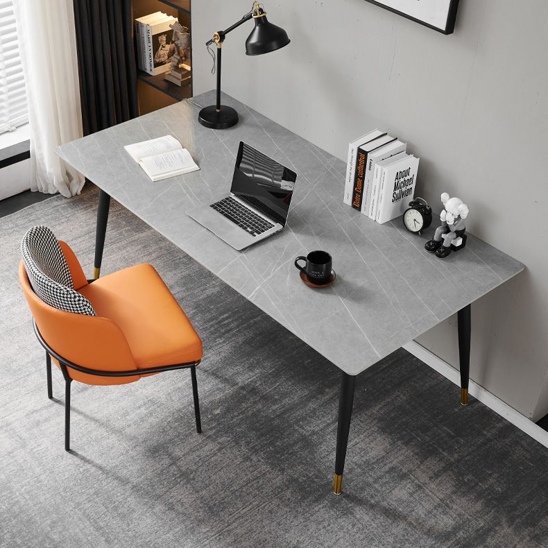 Rechthoek traditionele luxe tafel gesinterde stenen tafel met 4 zwarte poten