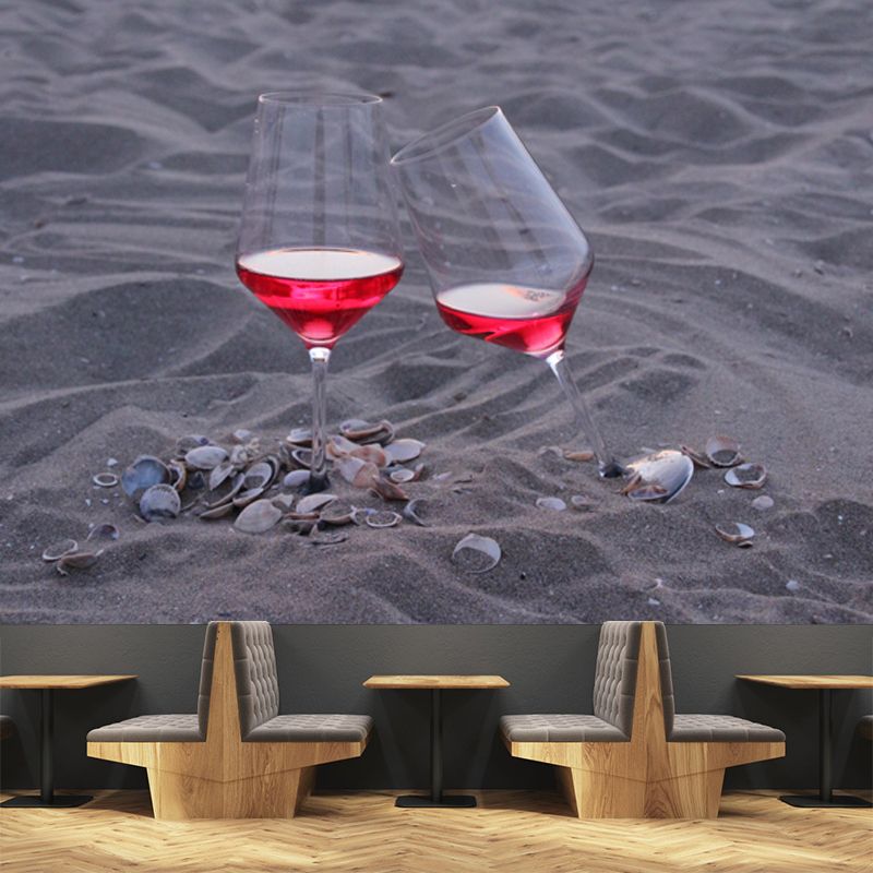 Commercial Use Wine Mural Wallpaper Photography Stain Resistant Wall Decor for Bar