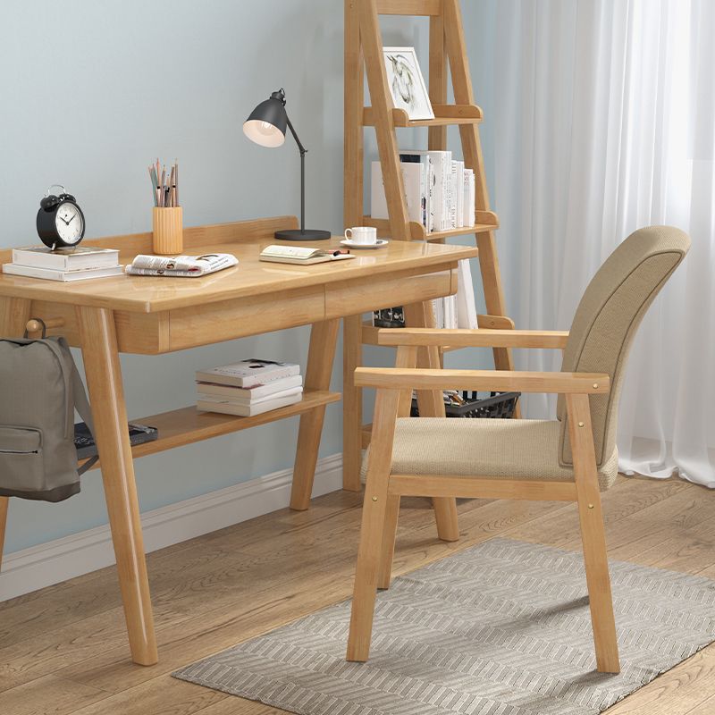 Chaise de salle à manger simple tapissée en bois de dossier de chaise contemporaine d'intérieur de bras