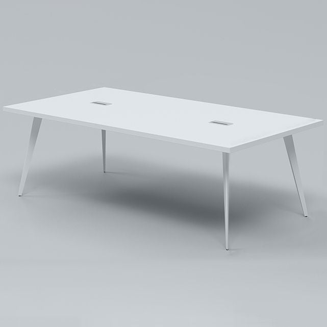 Contemporary Rectangle Dining Table Solid Wood Top Indoor Table with 4 Legs