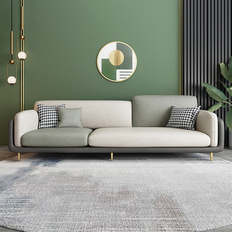 34.64" H Round Arm Sofa with 3 Pillows Modern Color Block Sofa