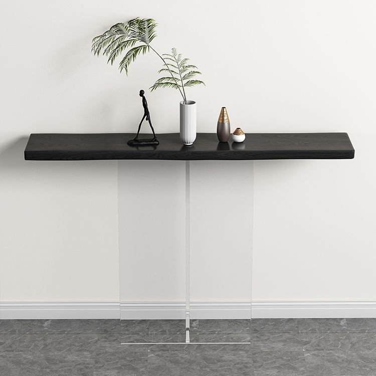 Solid Wood Rectangle Console Table 29.53-inch Tall End Table with Acrylic Leg