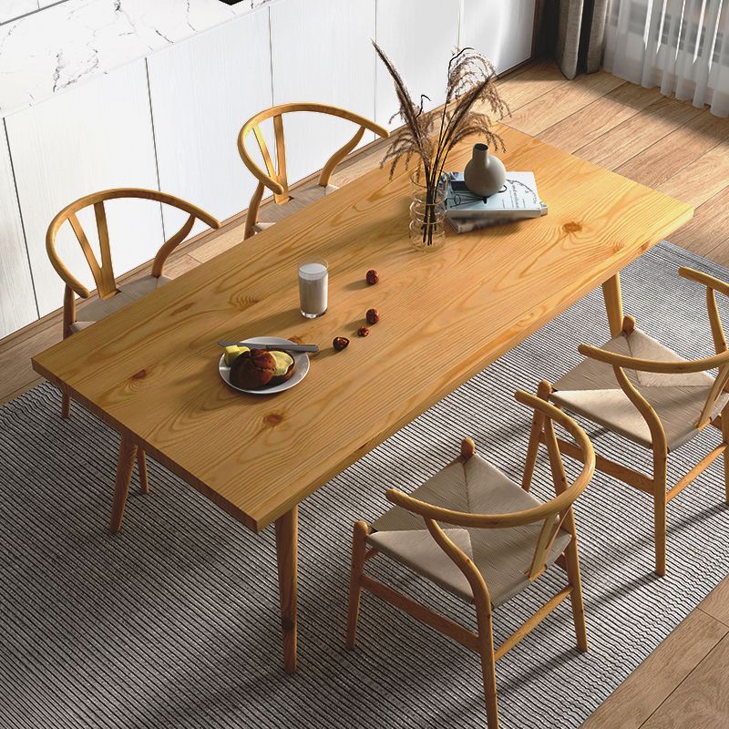 Contemporary Solid Wood Standard Dining Set Rectangle Kitchen Dining Set with 4 Legs Base