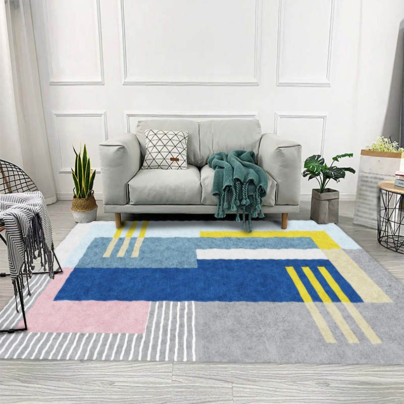 Minimalist Home Decoration Carpet Graphic Design Polyester Indoor Rug Non-Slip Backing Area Rug