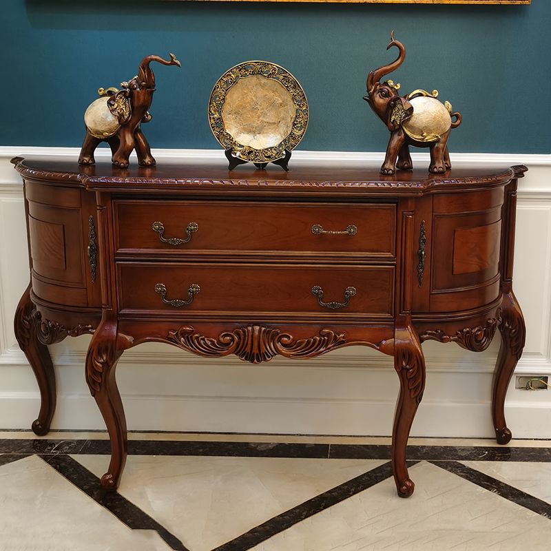 Free Form Shape Contemporary Console Table Brown Console Sofa Table
