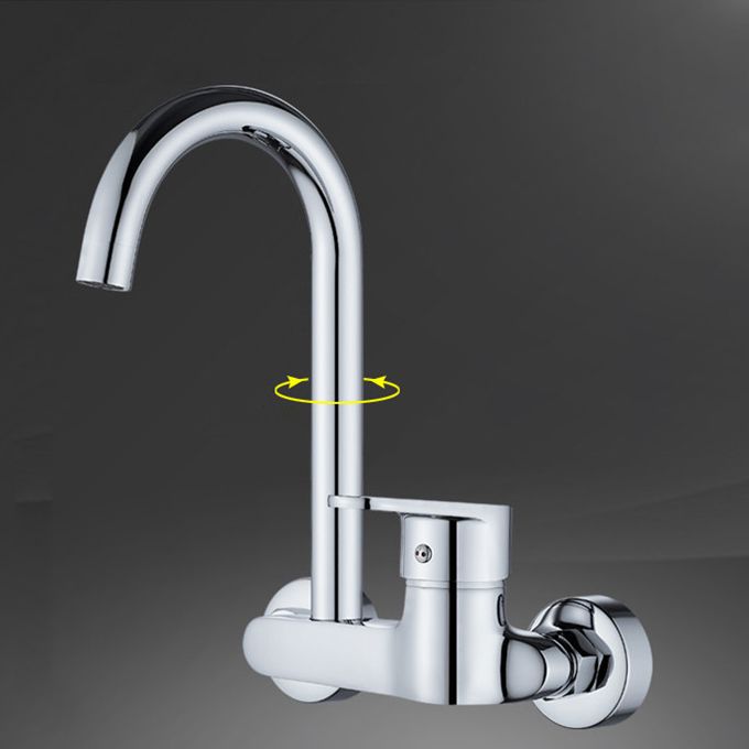 Kitchen Faucet Wall-mounted Brass Single Rod Handle Kitchen Faucet