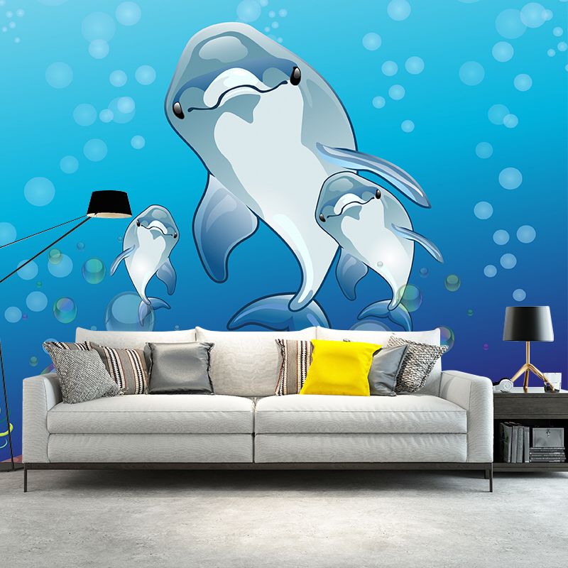 Modern Illustration Mural Wallpaper Sea World Living Room Wall Mural