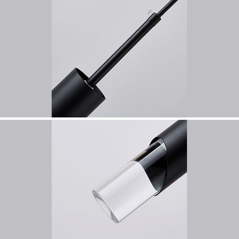 Aluminium Cylindrical LED Pendant Light in Modern Concise Style Acrylic Hanging Lamp for Interior Spaces