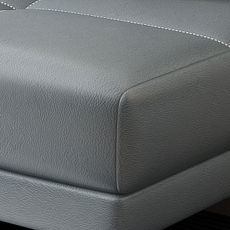 Armless Tight Back Bed Settee Cotton Blend and Faux Leather Sofa Bed
