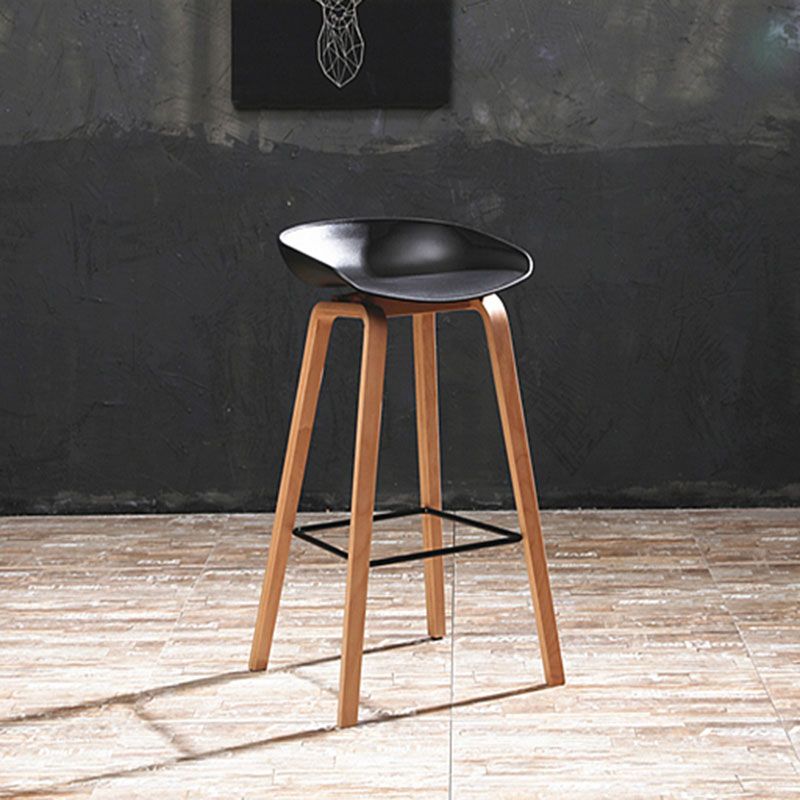 Scandinavia in stile bar-sgabello gambe in legno pp sedile sedile da bar per cucina da bar