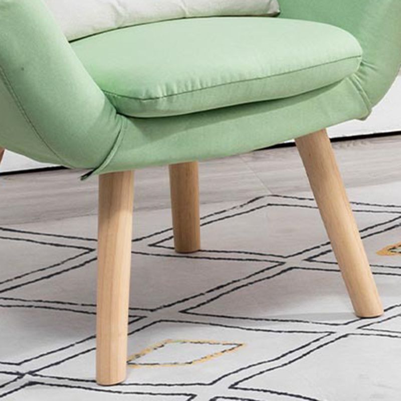 28.74" L x 24.80" W x 30.31" H Linen Flared Arms Accent Chair with Pillow Back