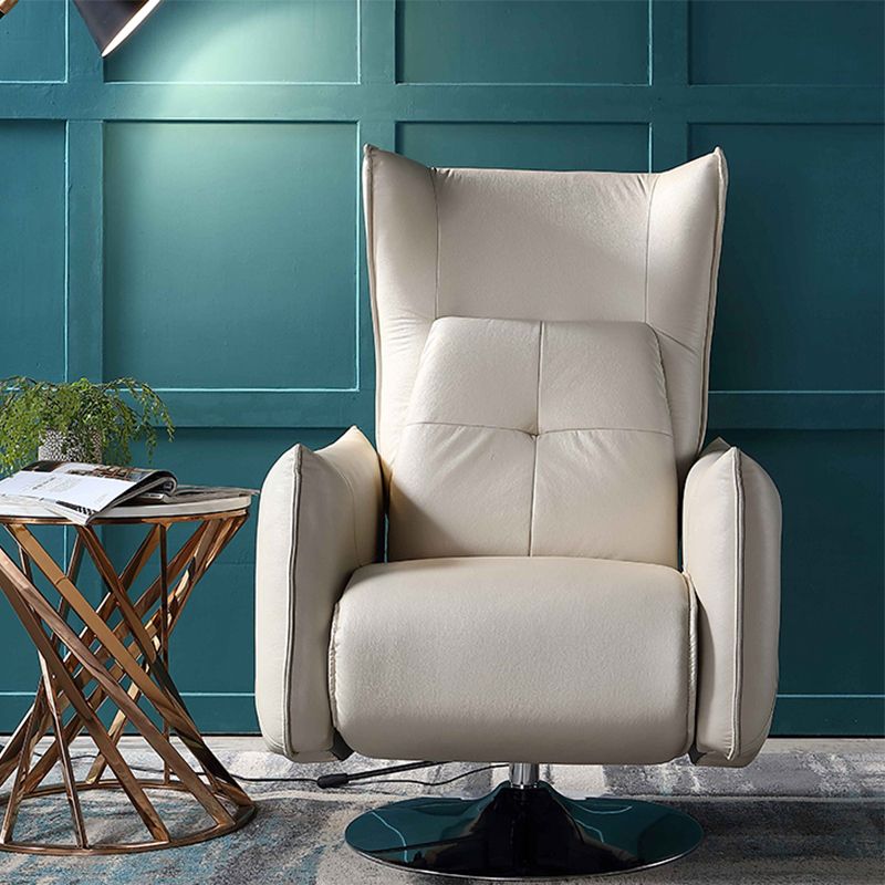 31" Wide Contemporary Wingback Recliner Genuine Leather Wing Chair Recliner
