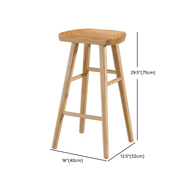 Brown 1/4 Pieces Pub Dining Set Solid Wood Table and Stool Set