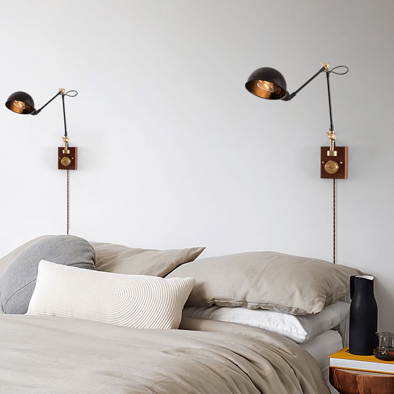 1-Light Wall Lamp Industrial Metal Wall Mounted Lighting for Bedroom