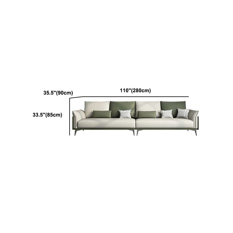 Faux Leather Stain Resistant Contemporary Sofa Couch in Green