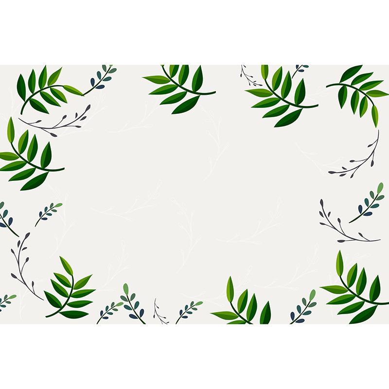 Plants Wall Mural Tropical Style Mildew Resistant for Home Decor