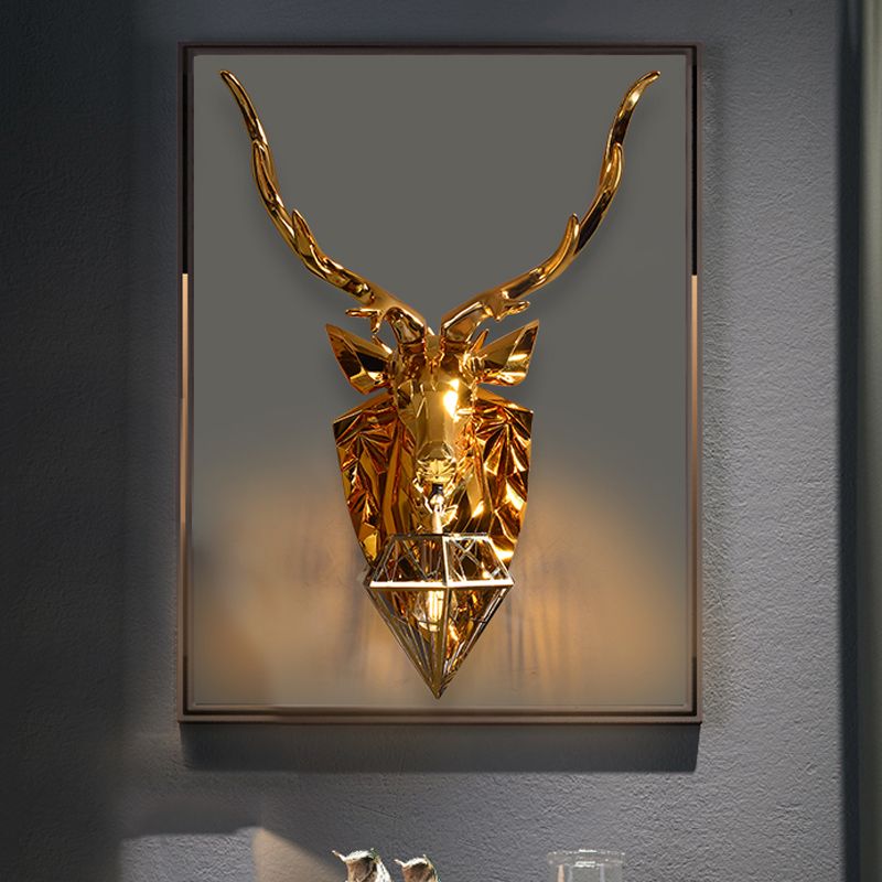 Diamond Cage Foyer A Foyer Light Sconce Resina 1 Lampada Lampada in stile Country Muro con portana d'oro in oro, largo 16 "/26"