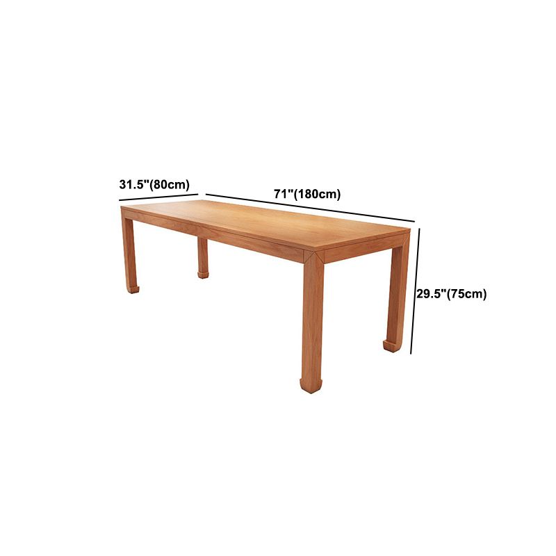 Solid Wood Top Dining Table Rectangle Dining Table with 4 Legs