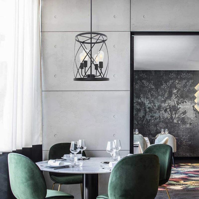 Accesorio de iluminación de lámpara de lámpara de estilo industrial 4 cabezas de lámpara de lámpara luz colgante para sala de estar