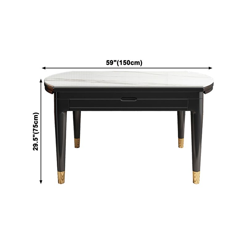 Sintered Stone Extendable Round Table for Restaurant Modern Dining Table with 4 Legs