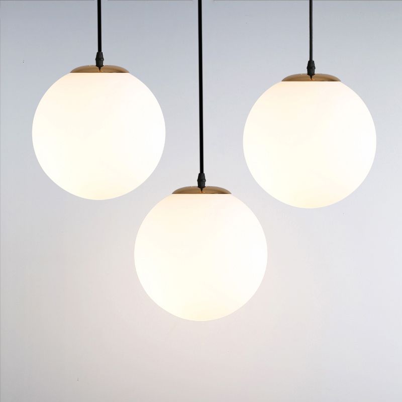 1 globe léger peinnant plafonniers industriels en verre de lait en verre pendant luminaires pour le restaurant