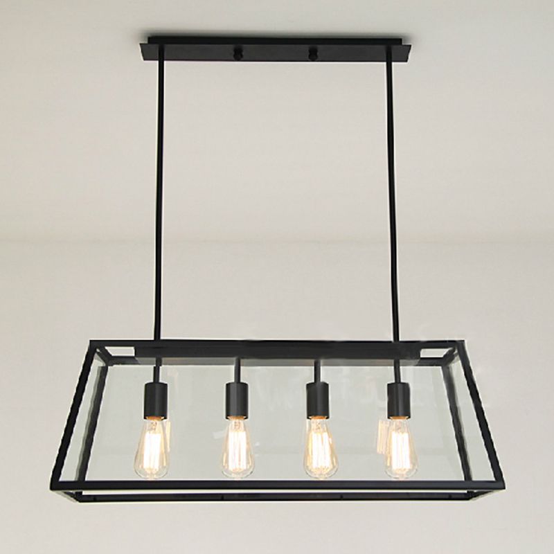 Vetro 4 luci isola a ciondolo luci trapezoids industrial isola lampade per bar