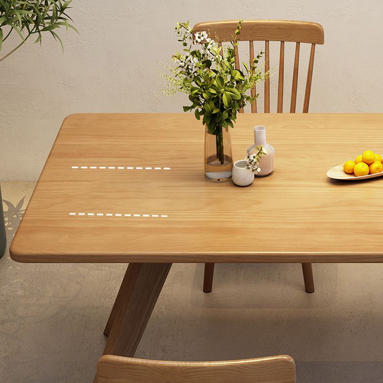 Industrial Style Dinette Table Solid Wood Rectangle Dinner Table in Brown