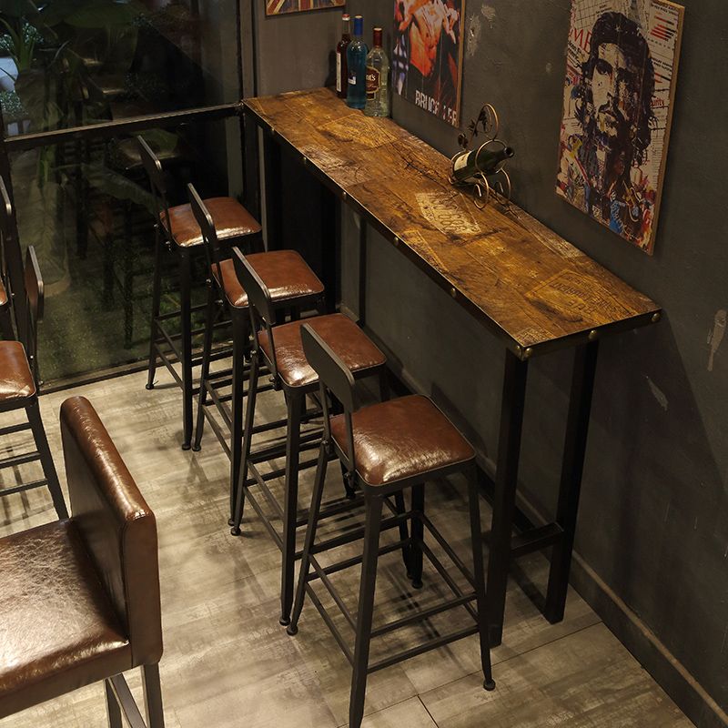 Modern Bar Table Set 1/2/5 Pieces Solid Wood Rectangle Bistro Set for Indoor