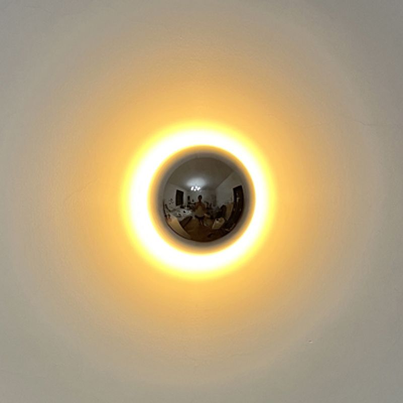 Ball Shape Wall Mount Lamp Modern Style Metal 1 Light Sconce Lamp in Chrome