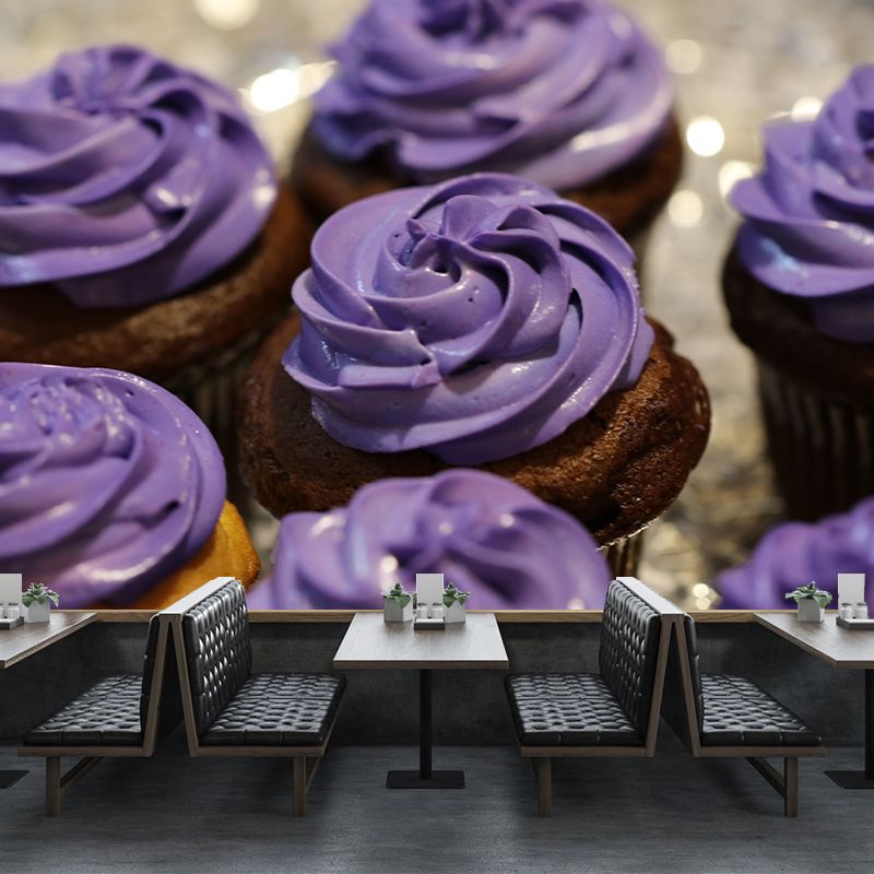 Chocolate Snack Wall Mural Minimalist Decoration for Dessert Shop, Stain Resistant