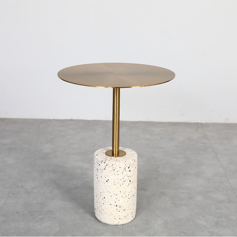 Mid-century Modern Cocktail Table Metal Iron Round Coffee Table with Top