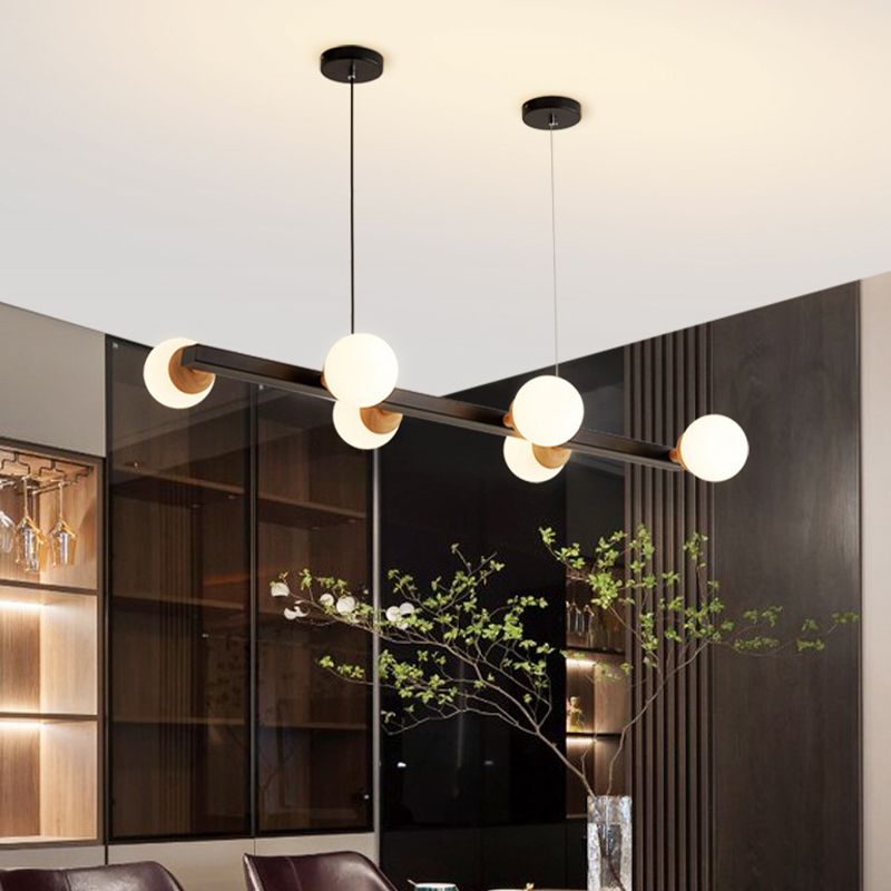 Black Kitchen Island Lighting Industrial Globe Shaded Ceiling Light for Home