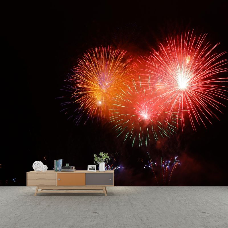 Contemporary Photography Gorgeous Fireworks Murals Wallpaper Moisture Resistant