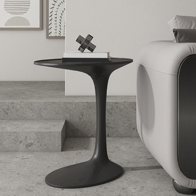 Contemporary C Side Table Slate/Metal Top Oval End Table for Living Room