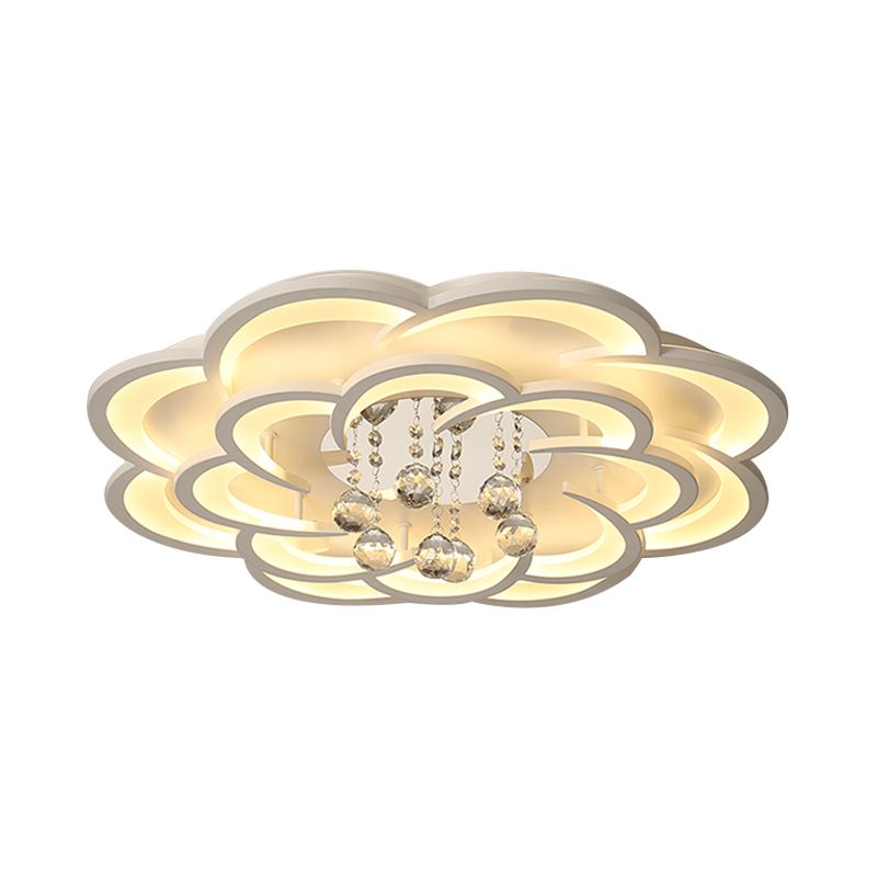 Acrylic Flower LED Flush Mount Modern 20.5"/27"/31.5" Wide Ceiling Light Fixture in Warm/White Light for Living Room