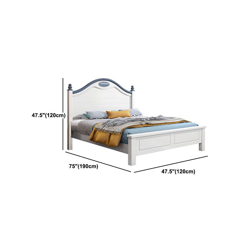 Scandinavian Solid Color Slat Bed Arched Bed With Custom Wood Legs