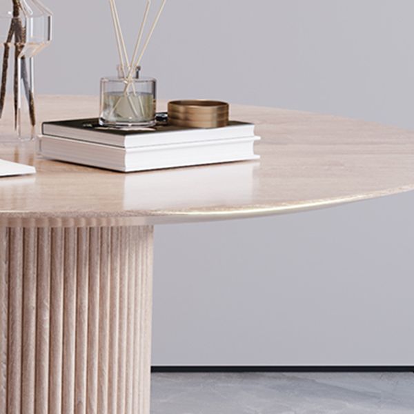 Solide houten ronde tafel voor restaurant moderne houten tafel met voetstukbasis