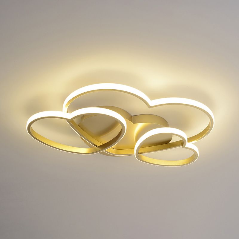 Hedendaagse Hart Flush Licht Metaal 3 Lichten Flush Mount Plafond Fixture